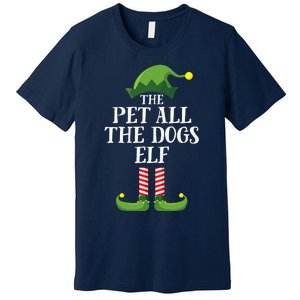 Pet All The Dogs Elf Matching Family Group Christmas Pajama Premium T-Shirt