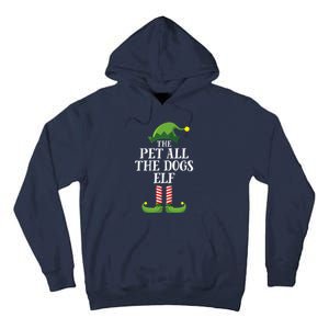 Pet All The Dogs Elf Matching Family Group Christmas Pajama Tall Hoodie