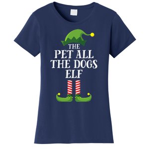 Pet All The Dogs Elf Matching Family Group Christmas Pajama Women's T-Shirt