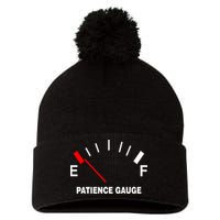 Patience Gauge Nearly Empty Pom Pom 12in Knit Beanie