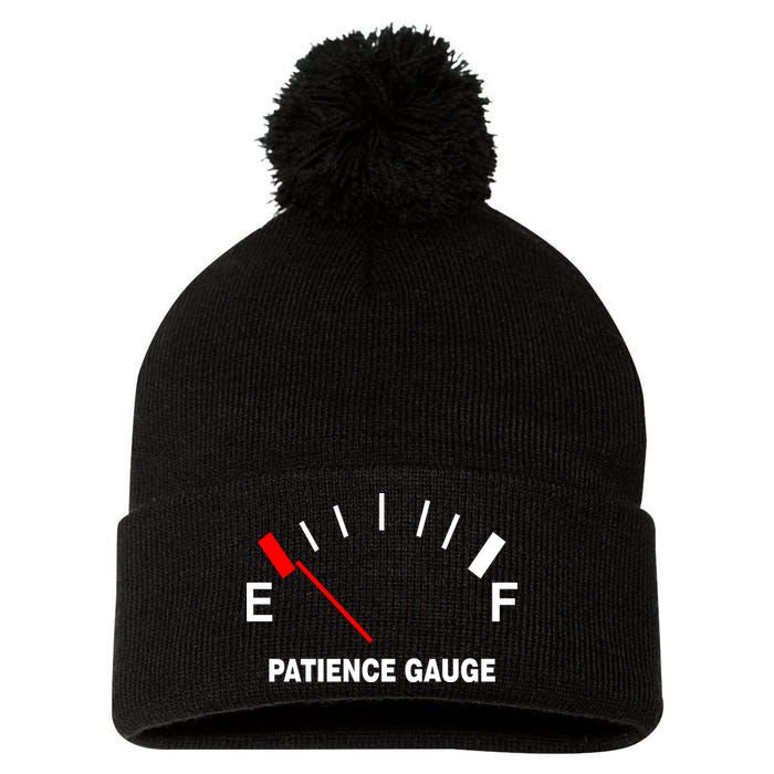 Patience Gauge Nearly Empty Pom Pom 12in Knit Beanie