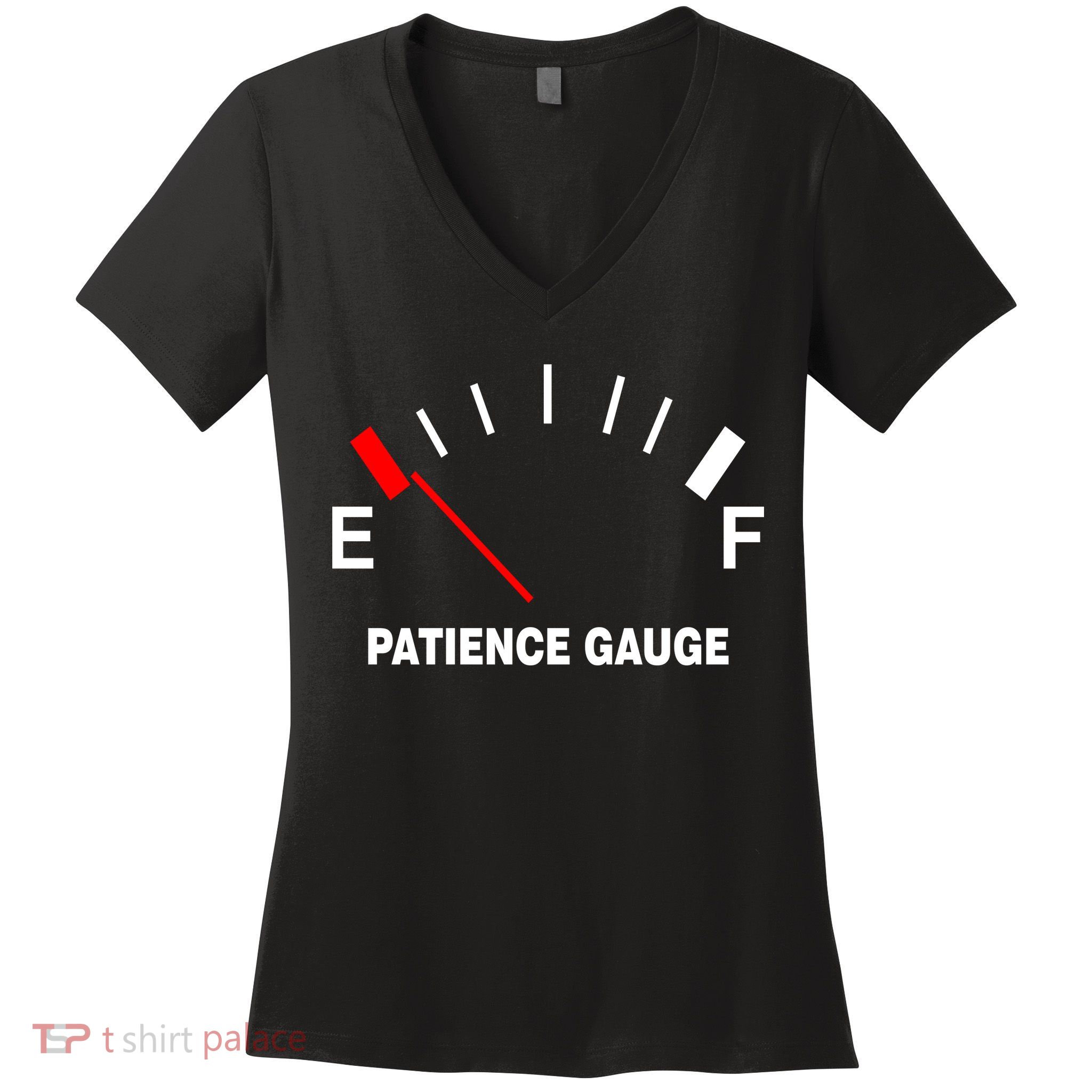 Patience Gauge Nearly Empty Women's V-Neck T-Shirt