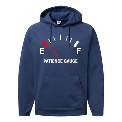 Patience Gauge Nearly Empty Performance Fleece Hoodie