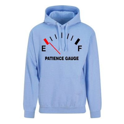 Patience Gauge Nearly Empty Unisex Surf Hoodie