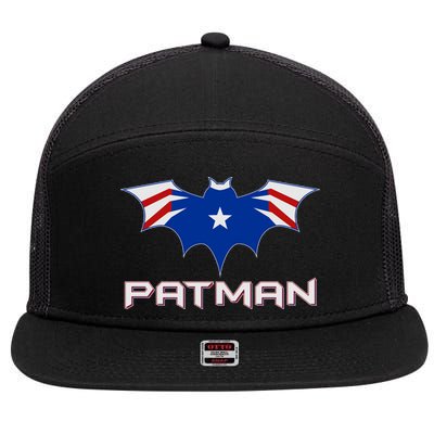 Patman New England Football Batman Logo 7 Panel Mesh Trucker Snapback Hat