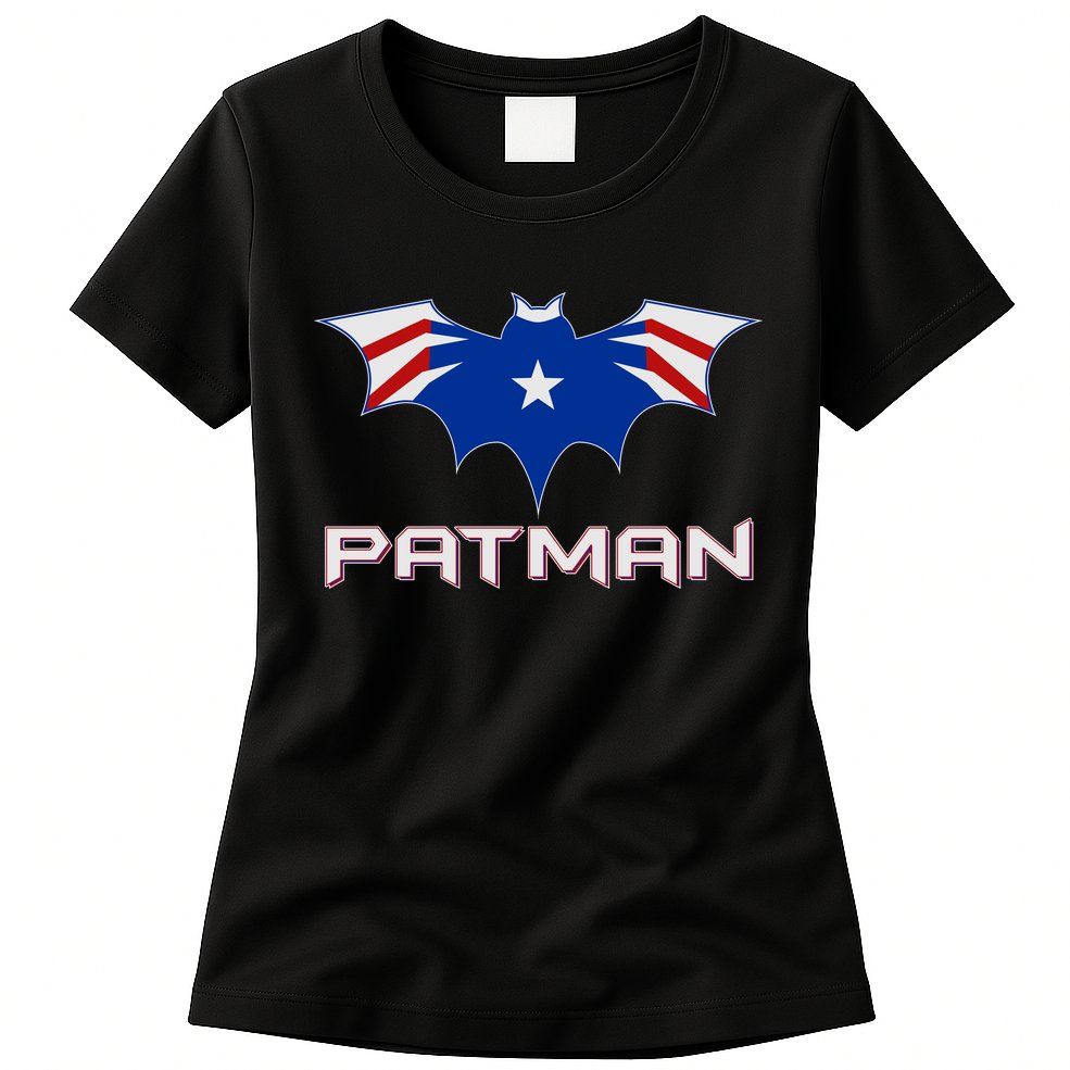 Patman New England Football Batman Logo Womens T-Shirt