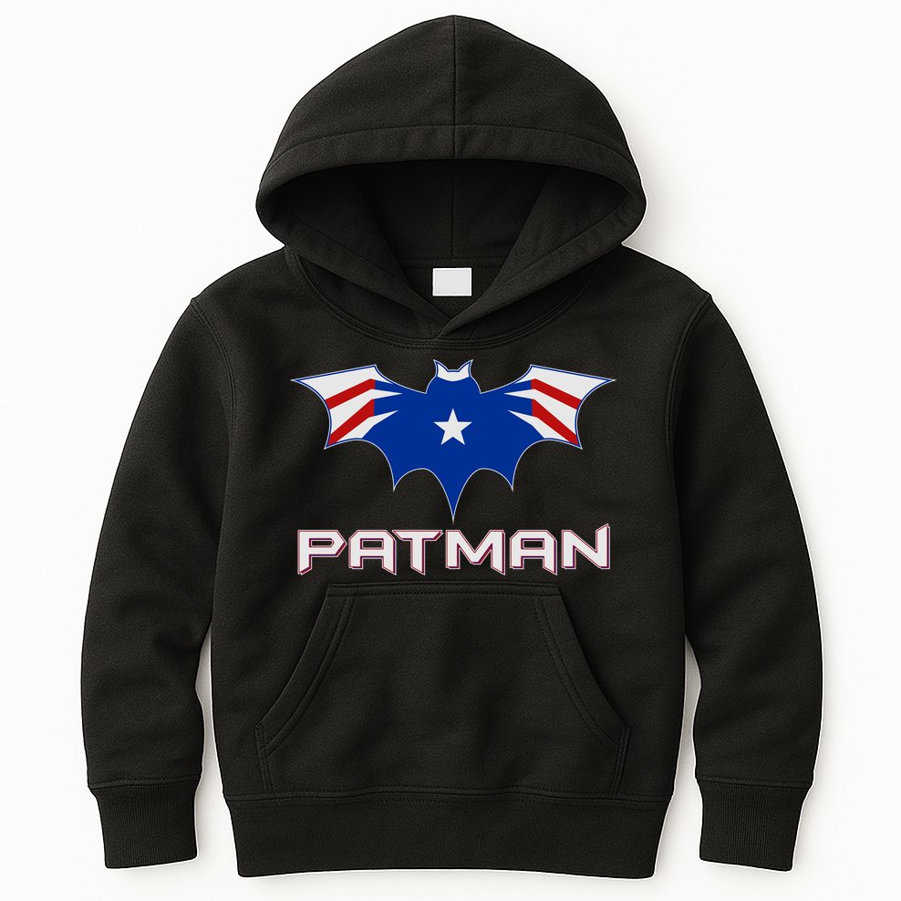Patman New England Football Batman Logo Kids Hoodie