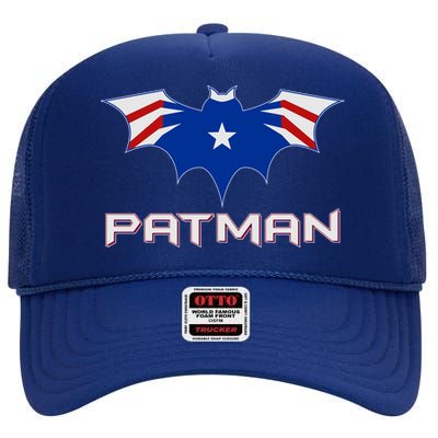 Patman New England Football Batman Logo High Crown Mesh Back Trucker Hat