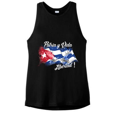 Patria Vida Libertad Cuba Ladies PosiCharge Tri-Blend Wicking Tank