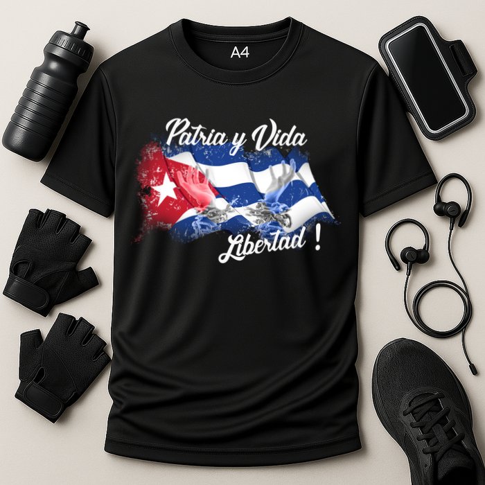 Patria Vida Libertad Cuba Cooling Performance Crew T-Shirt