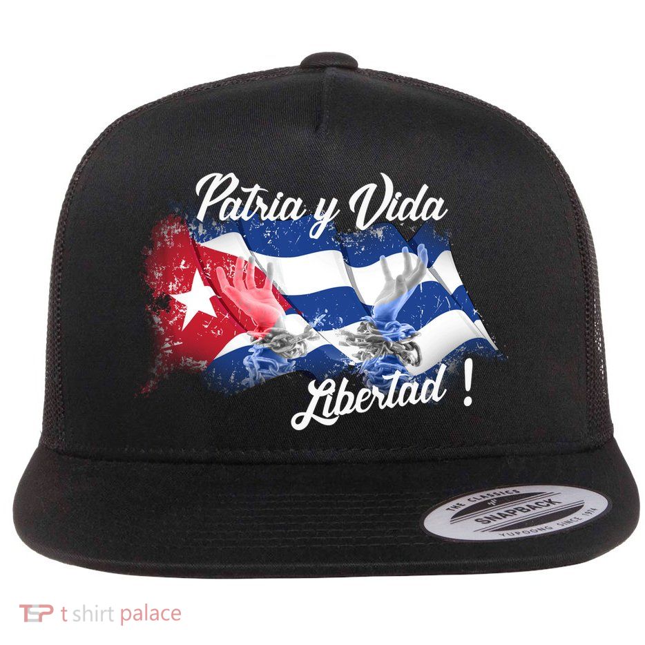 Patria Vida Libertad Cuba Flat Bill Trucker Hat