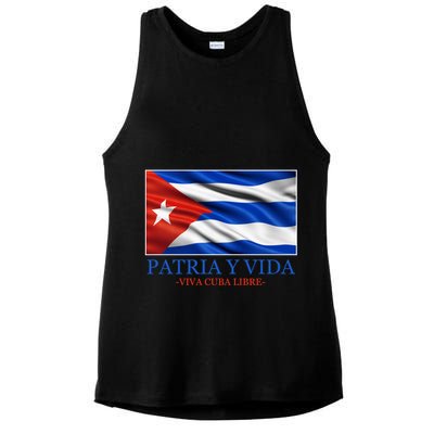 Patria Y Vida Viva Cuba Libre Ladies PosiCharge Tri-Blend Wicking Tank