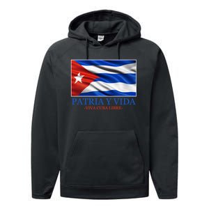 Patria Y Vida Viva Cuba Libre Performance Fleece Hoodie