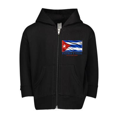 Patria Y Vida Viva Cuba Libre Toddler Zip Fleece Hoodie