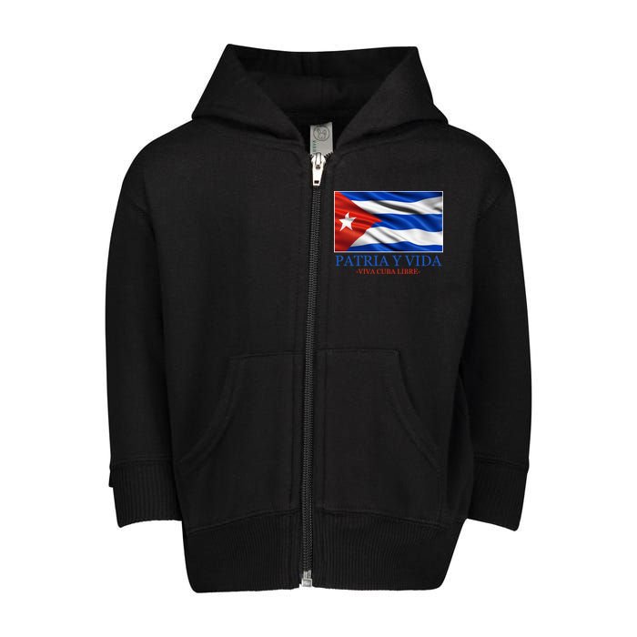 Patria Y Vida Viva Cuba Libre Toddler Zip Fleece Hoodie