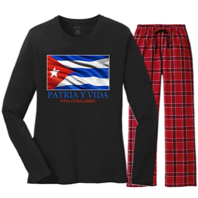 Patria Y Vida Viva Cuba Libre Women's Long Sleeve Flannel Pajama Set 