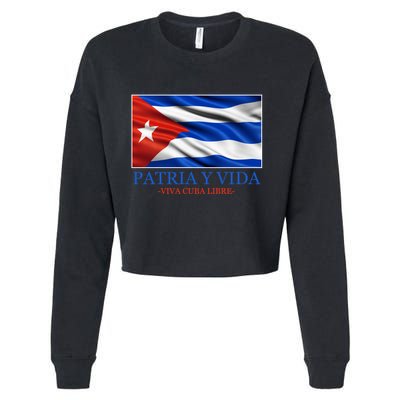 Patria Y Vida Viva Cuba Libre Cropped Pullover Crew