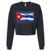 Patria Y Vida Viva Cuba Libre Cropped Pullover Crew