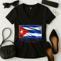 Patria Y Vida Viva Cuba Libre Women's V-Neck T-Shirt