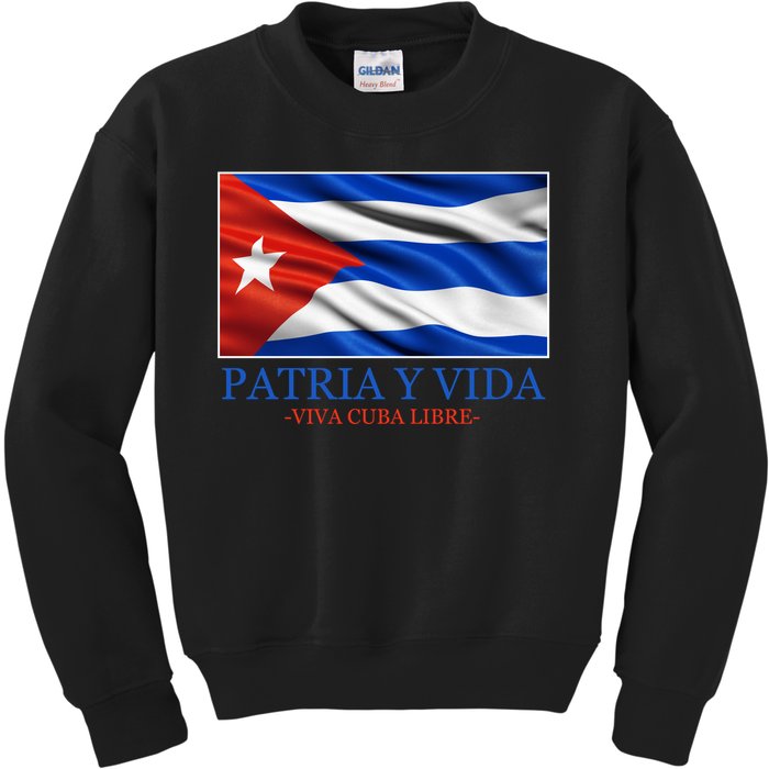 Patria Y Vida Viva Cuba Libre Kids Sweatshirt