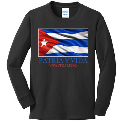 Patria Y Vida Viva Cuba Libre Kids Long Sleeve Shirt