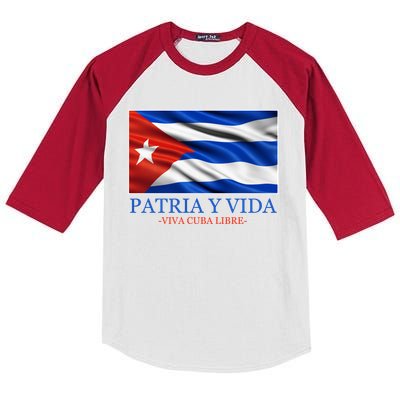 Patria Y Vida Viva Cuba Libre Kids Colorblock Raglan Jersey