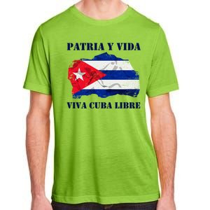 Patria Y Vida Viva Cuba Libre Distressed Cuban Flag Adult ChromaSoft Performance T-Shirt