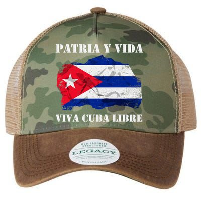 Patria Y Vida Viva Cuba Libre Distressed Cuban Flag Legacy Tie Dye Trucker Hat