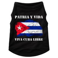 Patria Y Vida Viva Cuba Libre Distressed Cuban Flag Doggie Tank