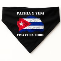 Patria Y Vida Viva Cuba Libre Distressed Cuban Flag USA-Made Doggie Bandana