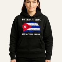 Patria Y Vida Viva Cuba Libre Distressed Cuban Flag Hoodie