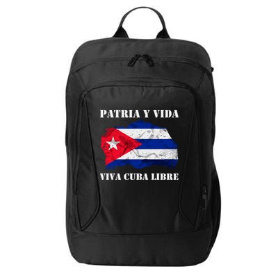 Patria Y Vida Viva Cuba Libre Distressed Cuban Flag City Backpack