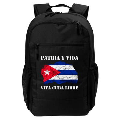 Patria Y Vida Viva Cuba Libre Distressed Cuban Flag Backpack