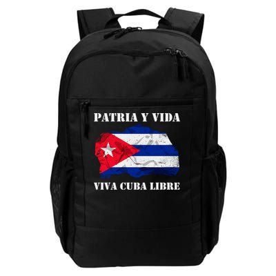 Patria Y Vida Viva Cuba Libre Distressed Cuban Flag Daily Commute Backpack