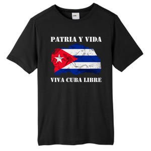 Patria Y Vida Viva Cuba Libre Distressed Cuban Flag Tall Fusion ChromaSoft Performance T-Shirt