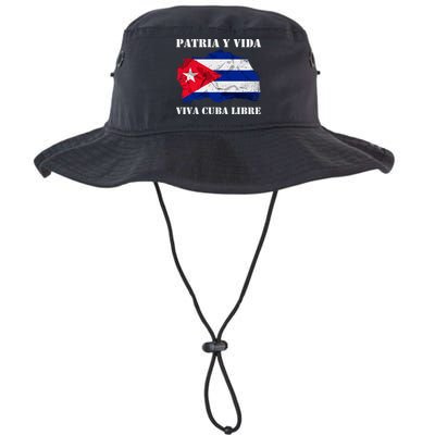 Patria Y Vida Viva Cuba Libre Distressed Cuban Flag Bucket Hat