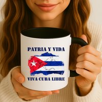 Patria Y Vida Viva Cuba Libre Distressed Cuban Flag Coffee Mug