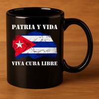 Patria Y Vida Viva Cuba Libre Distressed Cuban Flag 11oz C Handle Ceramic Mug