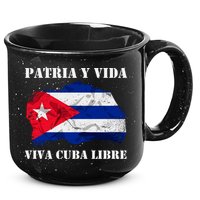 Patria Y Vida Viva Cuba Libre Distressed Cuban Flag 15oz Campfire Ceramic Mug