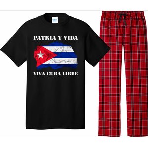 Patria Y Vida Viva Cuba Libre Distressed Cuban Flag Pajama Set