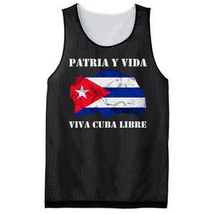 Patria Y Vida Viva Cuba Libre Distressed Cuban Flag Mesh Reversible Basketball Jersey Tank