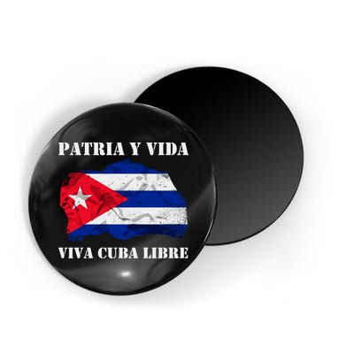 Patria Y Vida Viva Cuba Libre Distressed Cuban Flag Magnet