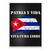 Patria Y Vida Viva Cuba Libre Distressed Cuban Flag Poster