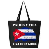 Patria Y Vida Viva Cuba Libre Distressed Cuban Flag 25L Jumbo Tote