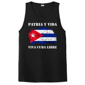 Patria Y Vida Viva Cuba Libre Distressed Cuban Flag PosiCharge Competitor Tank