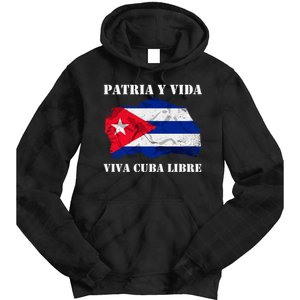 Patria Y Vida Viva Cuba Libre Distressed Cuban Flag Tie Dye Hoodie