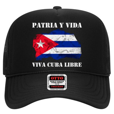 Patria Y Vida Viva Cuba Libre Distressed Cuban Flag Trucker Hat