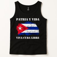 Patria Y Vida Viva Cuba Libre Distressed Cuban Flag Tank Top