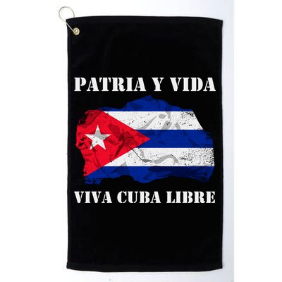Patria Y Vida Viva Cuba Libre Distressed Cuban Flag Golf Towel