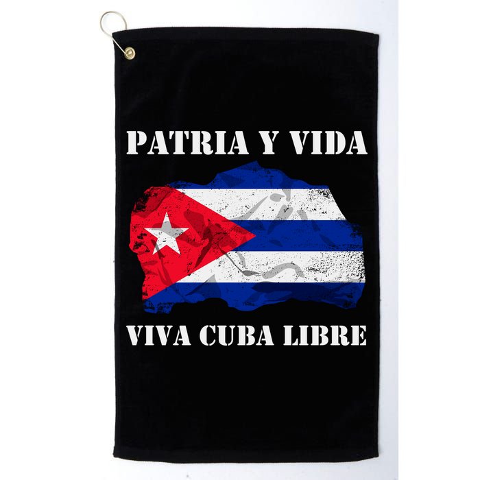 Patria Y Vida Viva Cuba Libre Distressed Cuban Flag Golf Towel